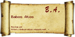 Babos Atos névjegykártya